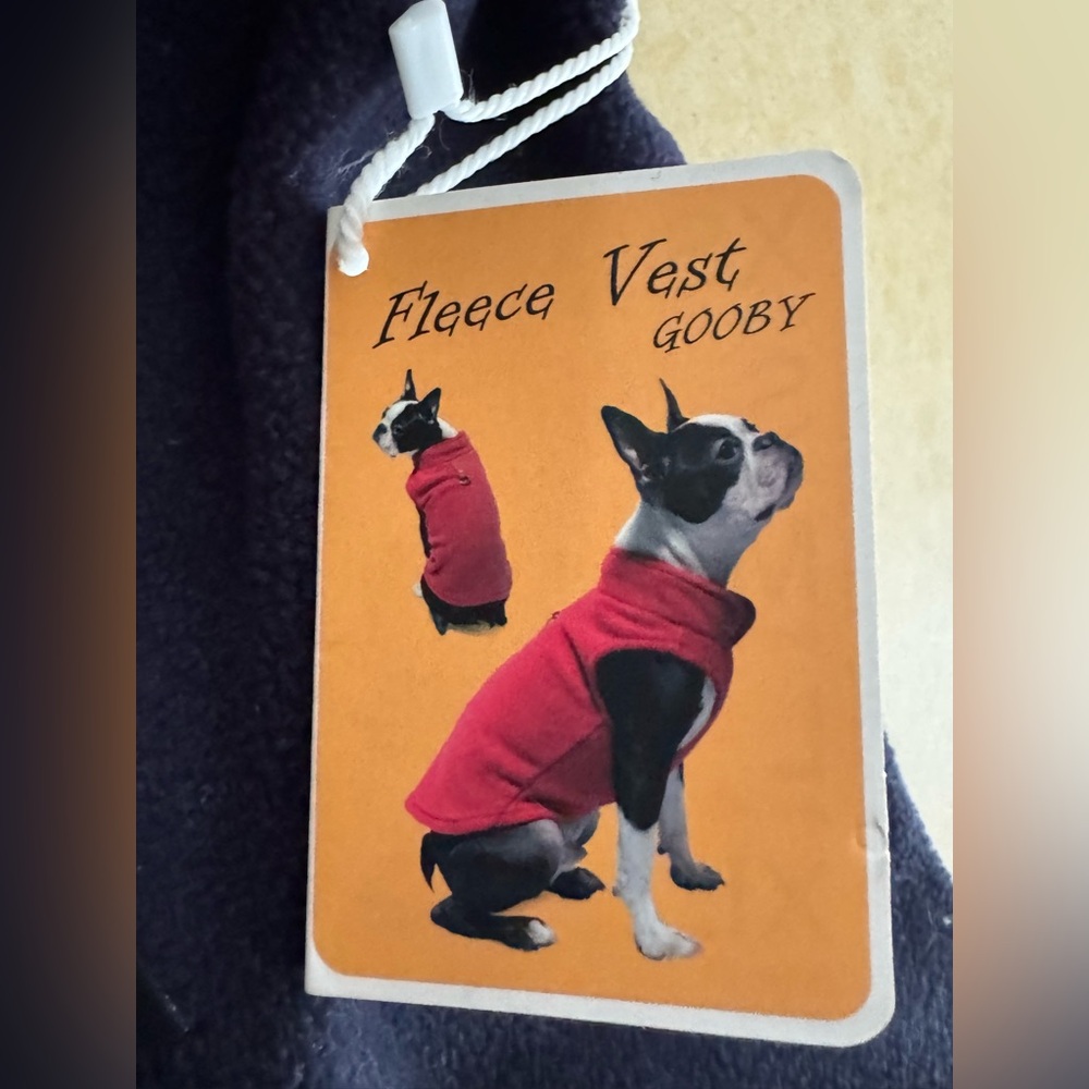 Fleece Sweater Vest For Dogs with leash ring - size L - Navy